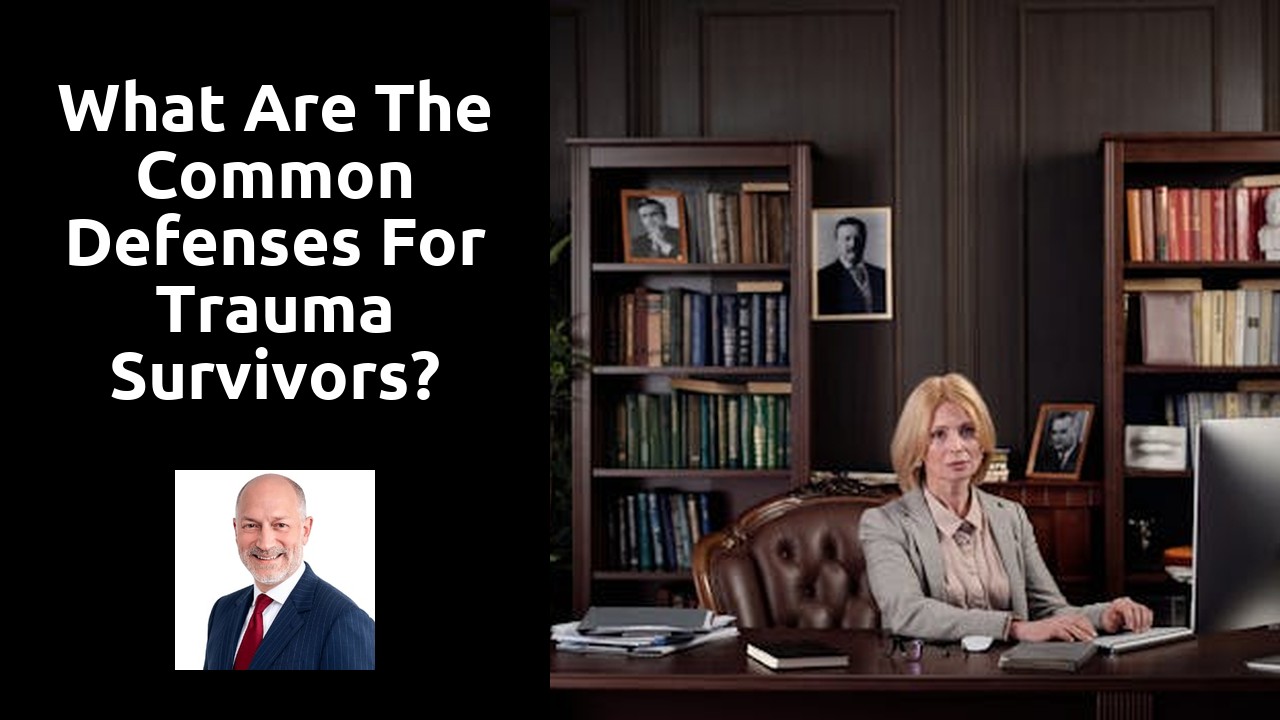 What are the common defenses for trauma survivors?